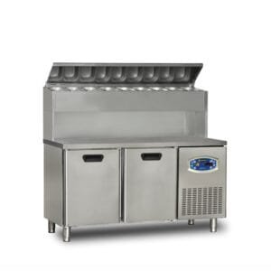 Double Door Under Counter High Pizza Preparation Refrigerator