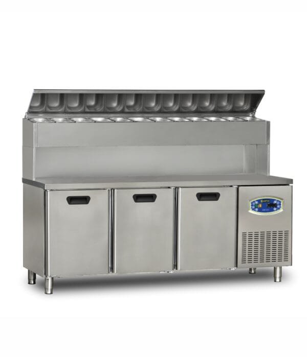 Triple Door Under Counter High Pizza Preparation Refrigerator