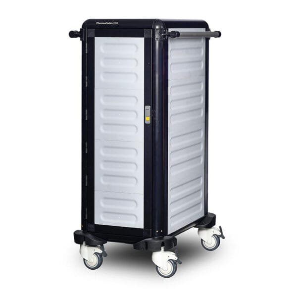 Single Grey Service Tray Trolley 100CM (2 Sides + Back Closed + Door)