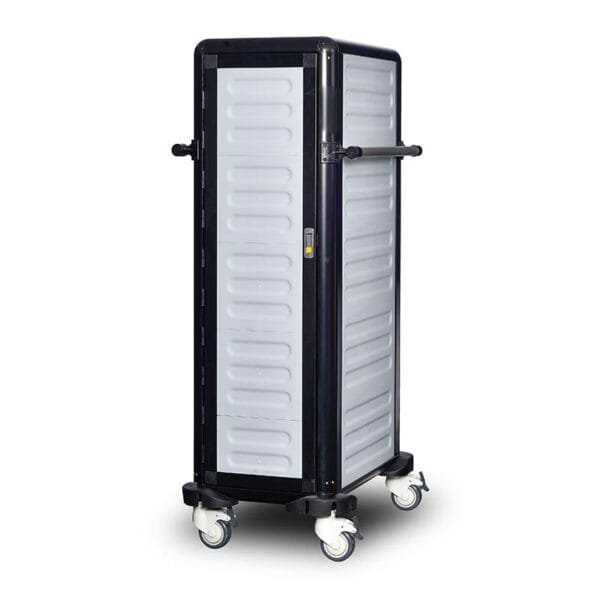 Single Grey Thermo Tray Trolley 125CM (2 Sides + Back Closed + Door)