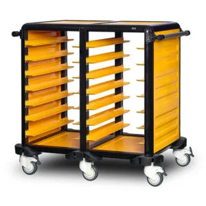 Double Service Tray Trolley 75CM (2 Sides Closed)