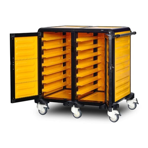 Double Gastronome Pan Trolley 75CM (2 Sides+Back Closed+Door)