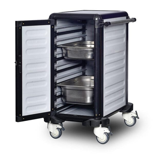 Single Thermo Tray Trolley 75CM (2 Sides + Back Closed + Door)